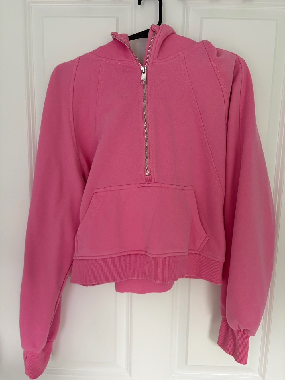 Pink Half-Zip Hoodie Sweater